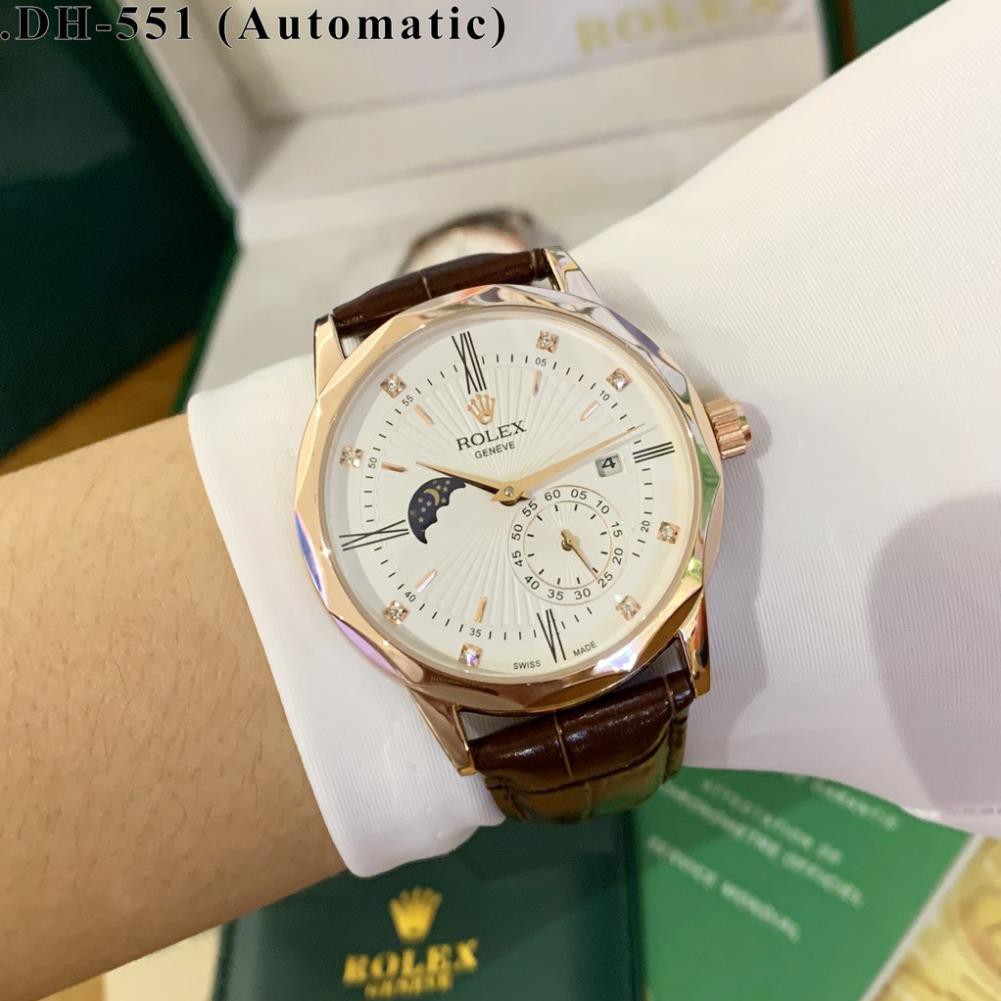 Đồng hồ nam RL máy cơ automatic dây da sang trọng chống nước bảo hành 12t DH551 shop114 | BigBuy360 - bigbuy360.vn