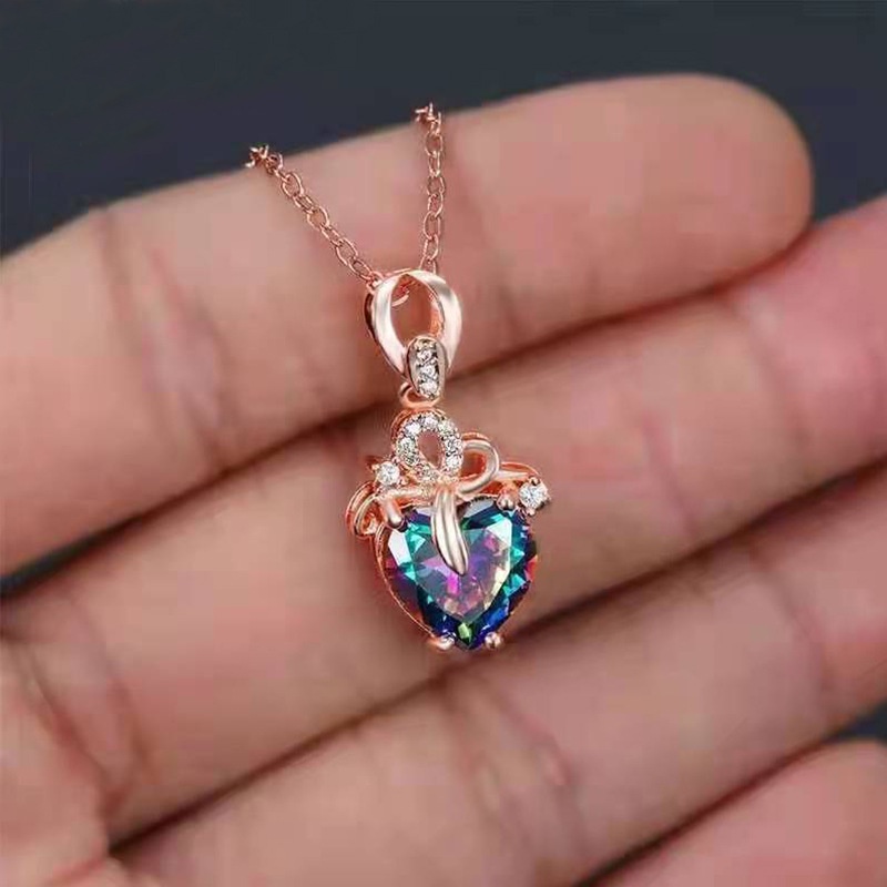 Vòng cổ Mặt Trái Tim Đính Đá Pha Lê Thời Trang Cho Nữ