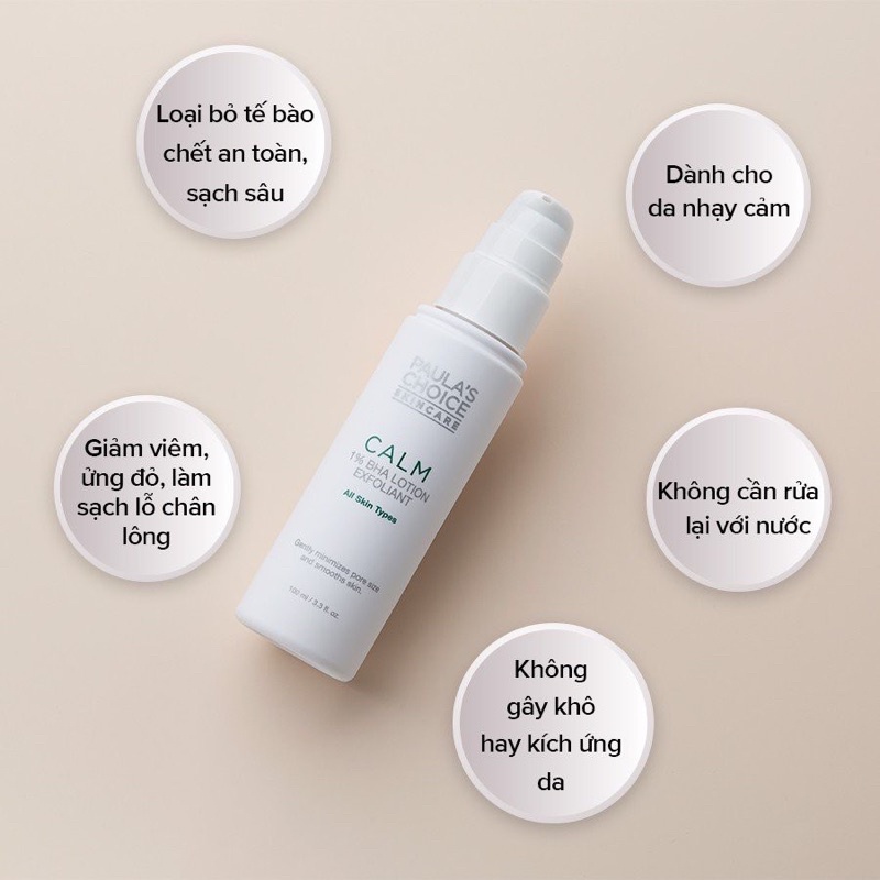 Loại bỏ tế bào chết 1% BHA Paula's Choice Calm Redness Relief Lotion Exfoliant 30/100ml