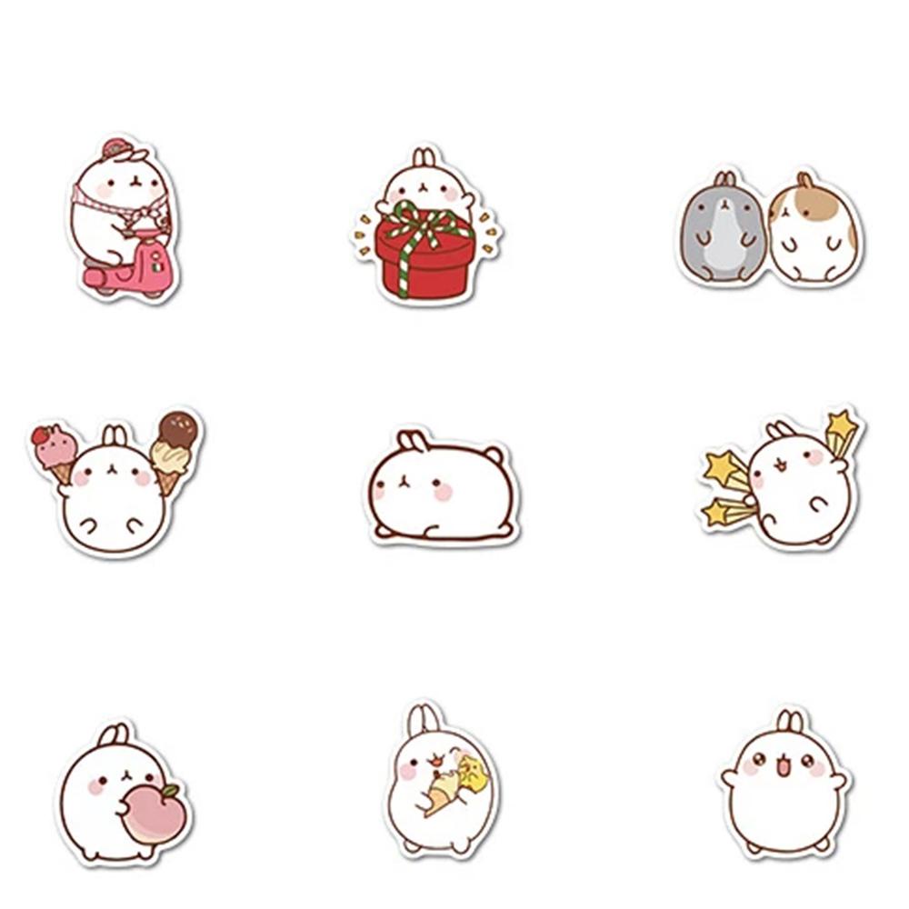 Sticker Dán Trang Trí Sổ Tay Chống Thấm Nước Hình Thỏ Dễ Thương