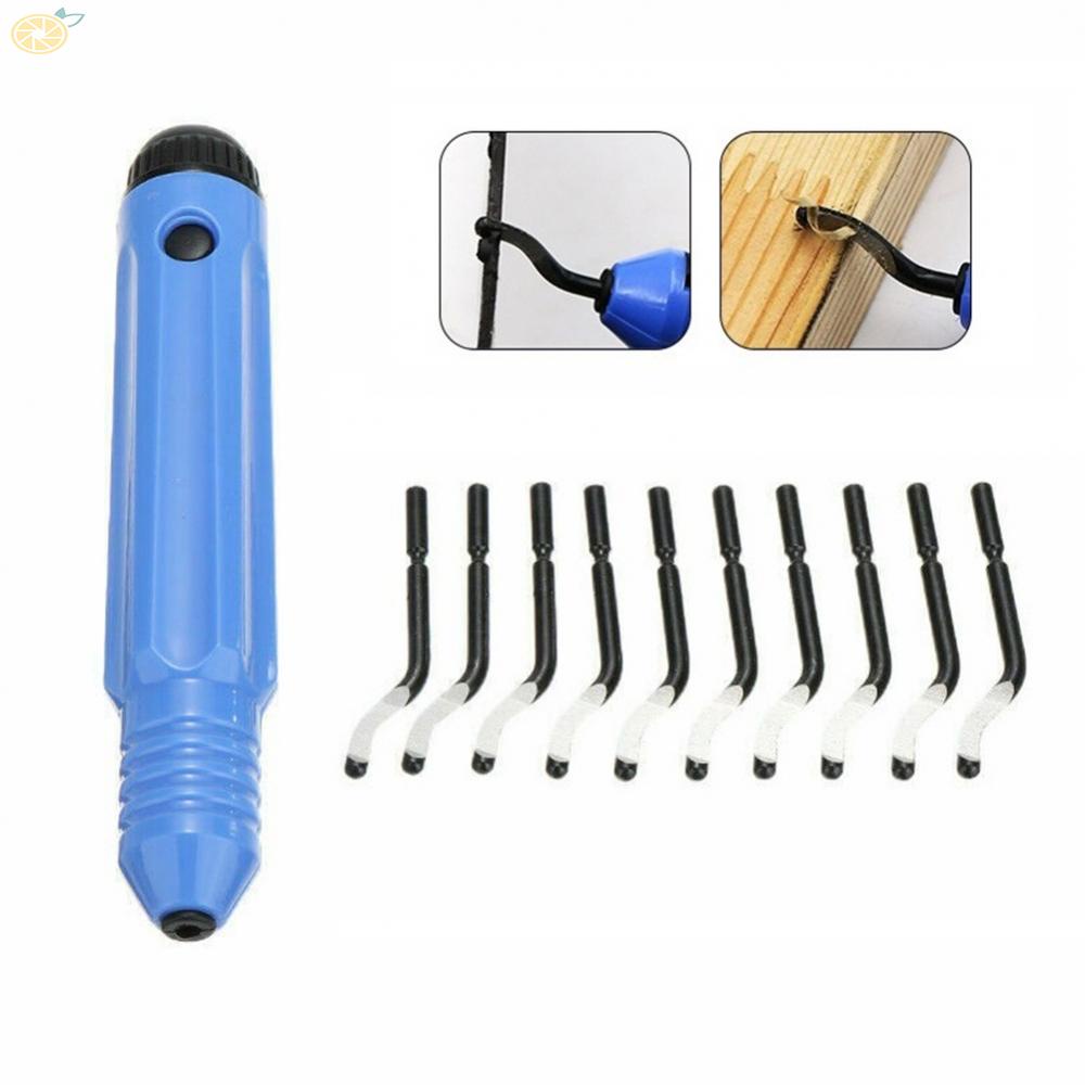 【VARSTR】Handle Plastic Burr NB1100 Scraper+10  BS1010 Blades Trimming Deburring Tools