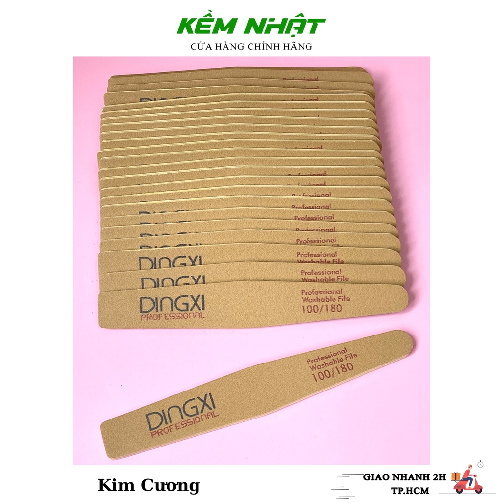 Dũa Móng Tay DINGXI Nhám Da Bò Nâu Vàng Độ Nhám 100/180 - Dũa Móng Nail