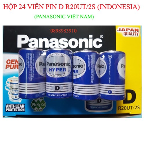 Pin đại PANASONIC hyper màu xanh vỉ 2 viên R20UT/2S chính hãng