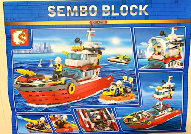 Đồ Chơi Lắp Ráp Sembo Block Thuyền Cứu Hộ Trên Biển 603036-474 mảnh