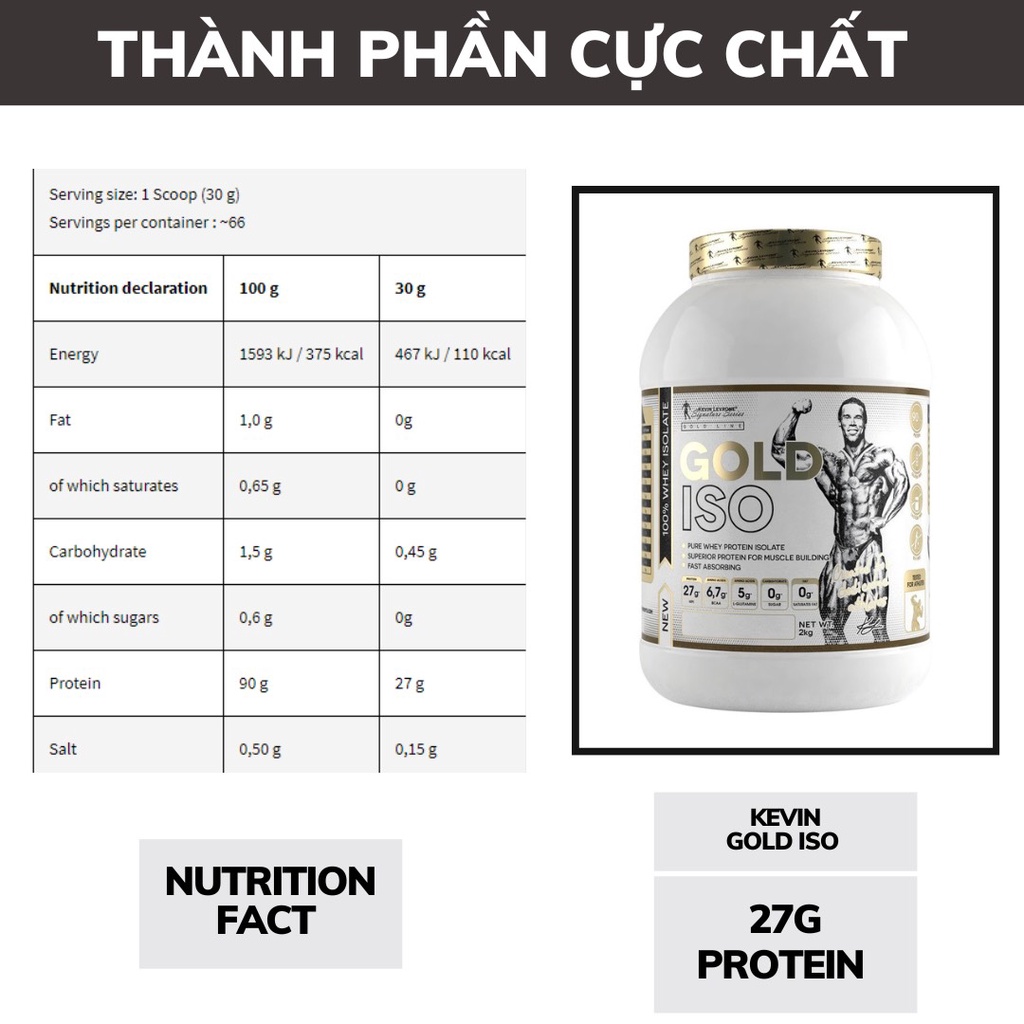LEVRONE GOLD ISO - BỔ SUNG PROTEIN CAO - KHÔNG ĐƯỜNG - KHÔNG FAT - HỖ TRỢ TĂNG CƠ NHANH - HÀNG CHÍNH HÃNG
