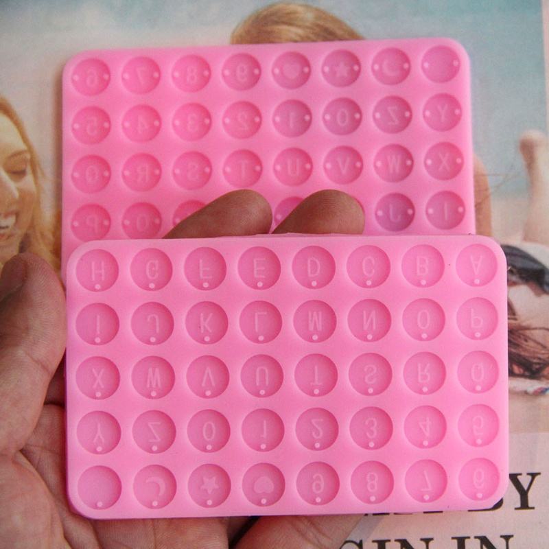 Khuôn Silicone Làm Móc Khóa Hình Tròn In Chữ Độc Đáo