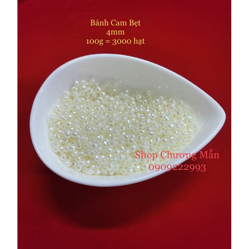 100G Chuỗi Hạt Bẹt Bánh Cam 4mm Giá Sỉ
