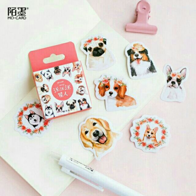 Hộp 45 sticker chú chó Dog
