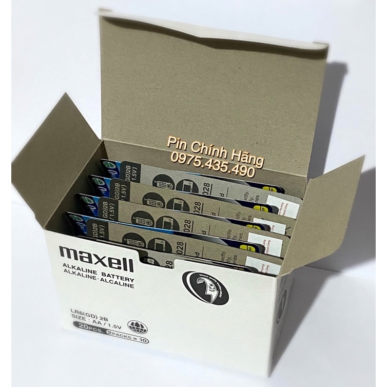 Pin AA Maxell LR6 Chính hãng Vỉ 2 viên Made in Indonesia