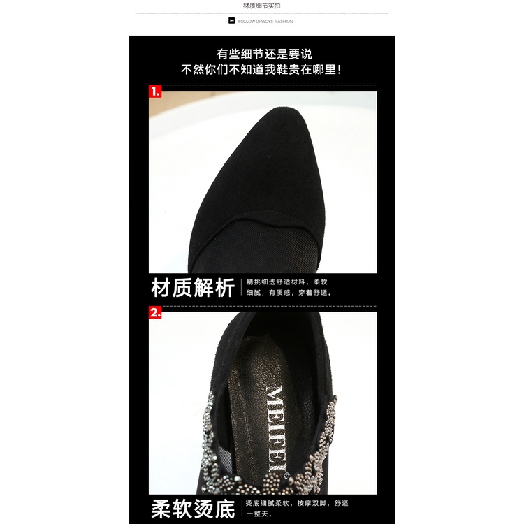 Giày Búp Bê Đế Bằng Phối Lưới Đính Đá Trang Trí Sành Điệu Thời Trang Hè 2022 Cho Nữ Size 41-42