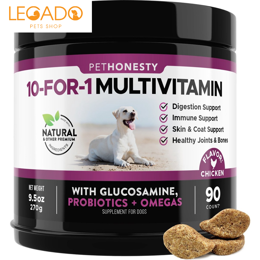 Viên Bổ Vitamin Tổng Hợp Cho Chó Mèo Pet Honesty 10 for 1 Multivitamin Hổ Trợ Sức Khỏe,Khớp, Tiêu Hóa, Da, Miễn Dịch