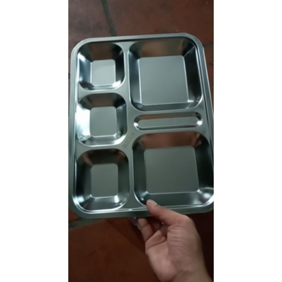 Khay inox 5 ngăn , khay phần Hàn Quốc inox 304 , sử dụng cho quán cơm, trường học, công nhân, bệnh viện