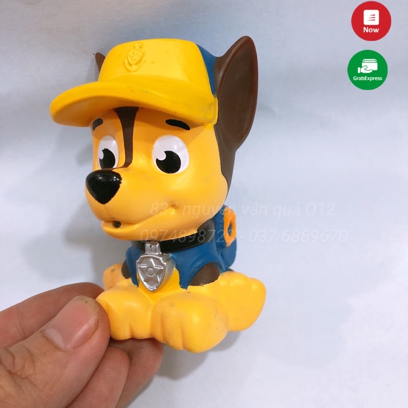 [Nhựa đẹp - phun nước] Đồ chơi Set biệt đội 5 chó cứu hộ Paw Patrol cao su cao cấp vui nhộn, Mashel, Rubble, Rocky, Sky