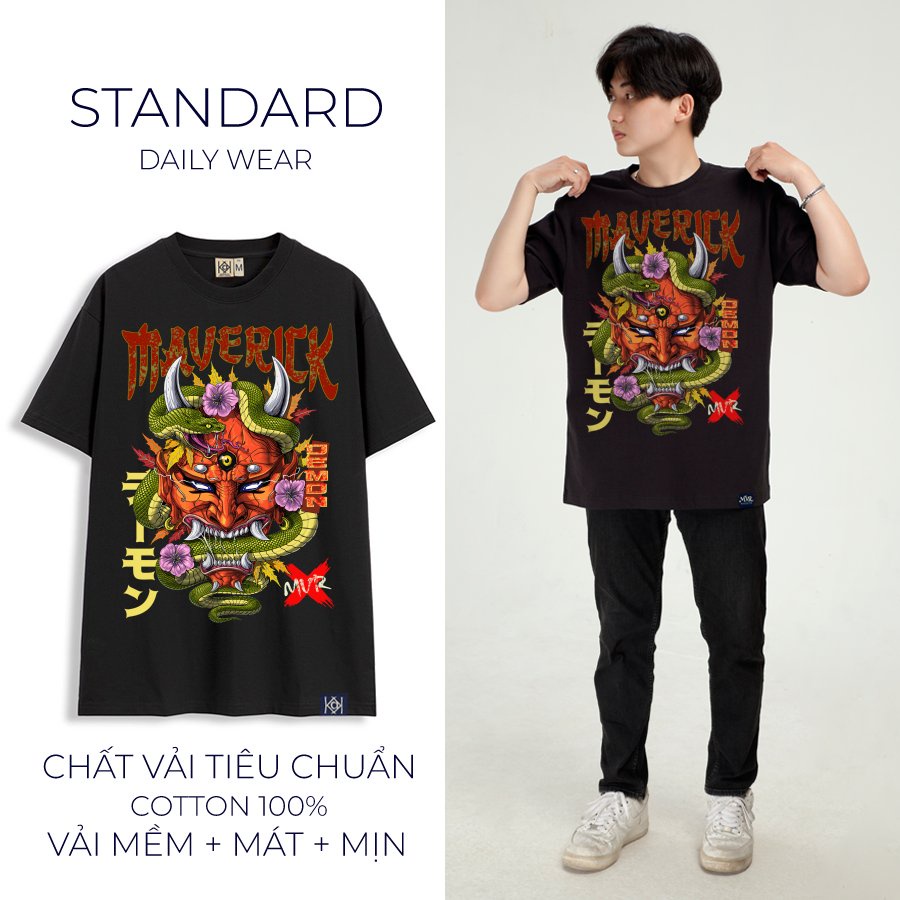 Áo Thun Unisex Nhật Bản Phông Nam Nữ  Đẹp In Hình Japane Quỷ Mặt Nạ Đỏ Phong Cách Xuất Khẩu MVR LL3785