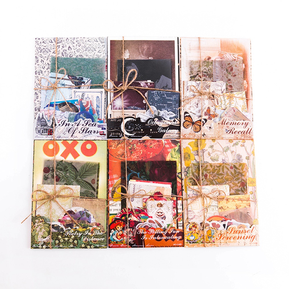 Set 30 Miếng Dán Trang Trí Sổ Tay Phong Cách Vintage