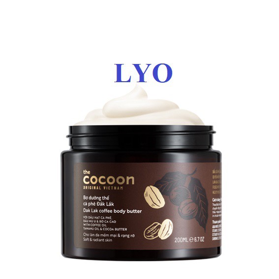 Bơ dưỡng thể cà phê đắk lắk cocoon body 200ml