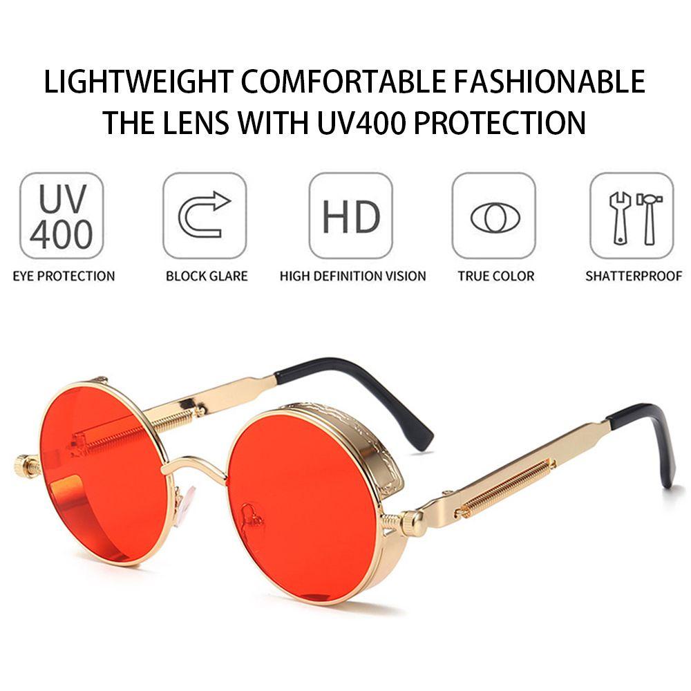 Kính Mát Gọng Kim Loại Tròn Phong Cách Steampunk Cho Nam Và Nữ