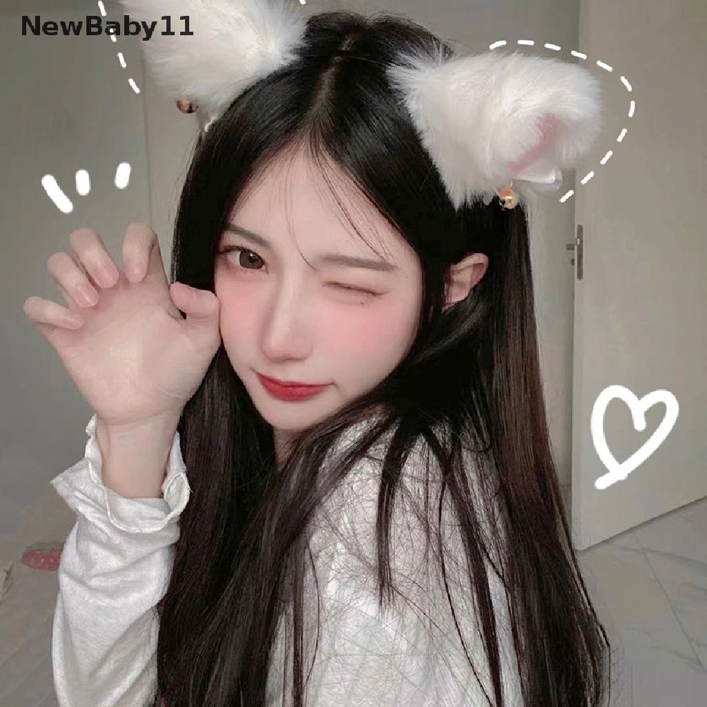 Băng Đô Cài Tóc Hình Tai Mèo Bằng Lông Cáo Dễ Thương