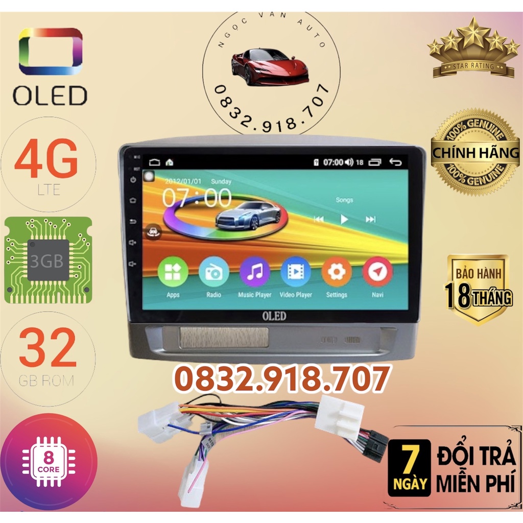 Màn hình android OLED C8 New theo xe Vios 2003 - 2007 kèm dưỡng và jack nguồn zin theo xe 9 inch