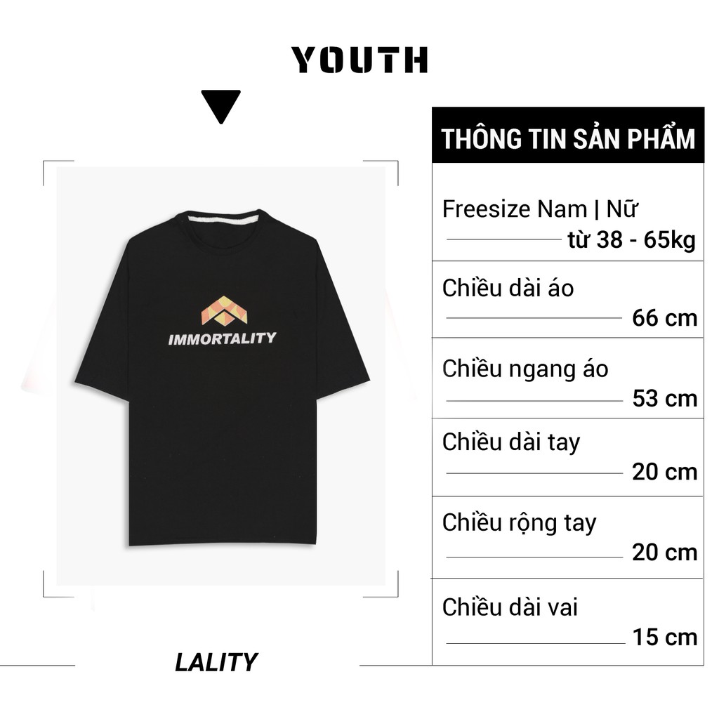 Áo thun nam nữ unisex YOUTH form rộng cổ tròn tay lỡ vải Cotton xịn FreeSize(38-65Kg) - TALITY - AP30