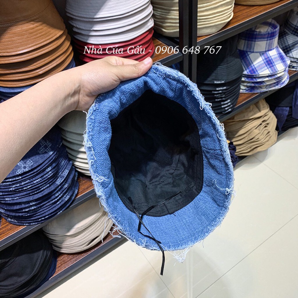 Mũ bucket jean viền xước cá tính, độc lạ, xịn xò chuẩn xinh