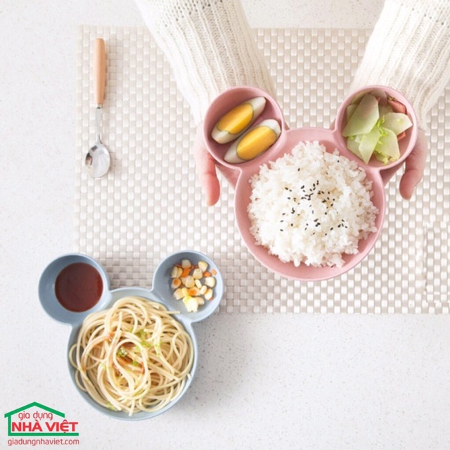 Combo bát ăn dặm và bộ thìa dĩa đũa lúa mạch