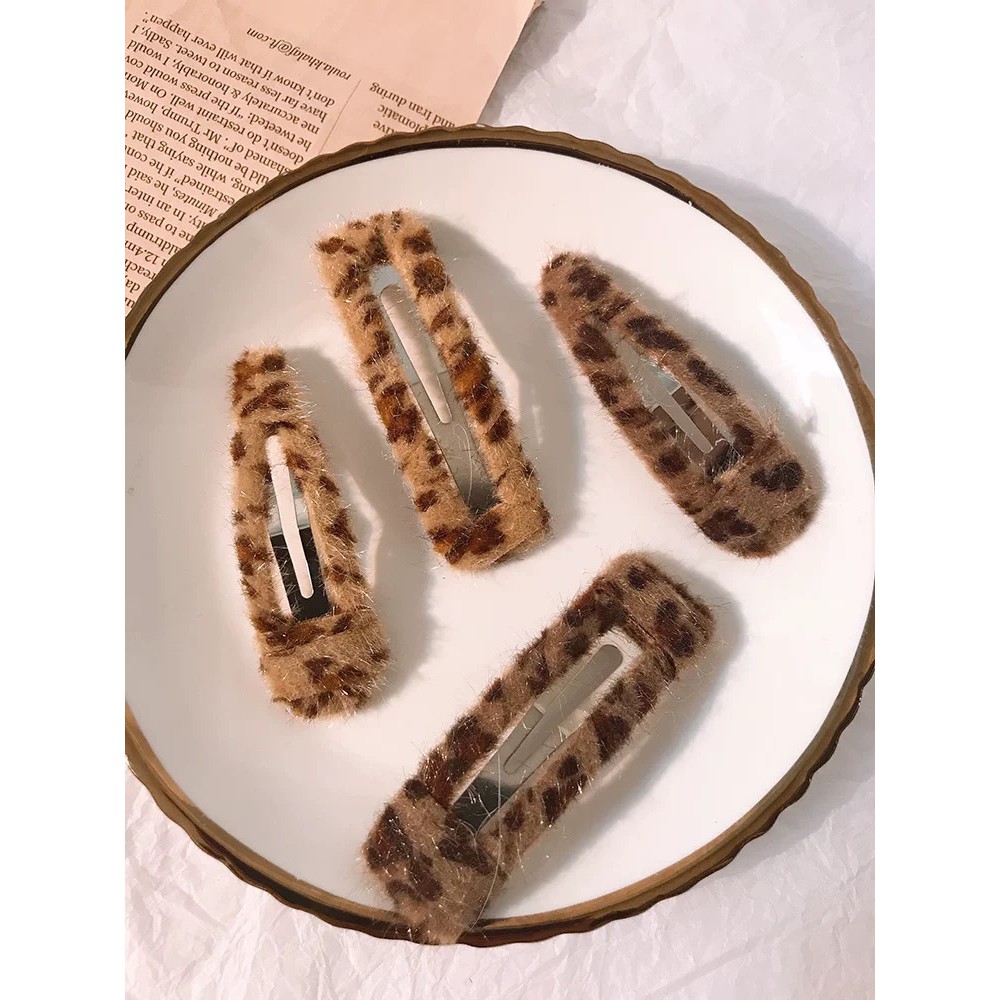 Kẹp tóc trang trí vải len xinh xắn cho nữ