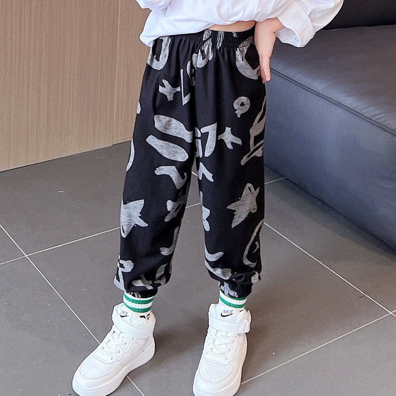 Quần thể thao YAOEENH ống rộng size 90-160cm thời trang mùa thu dành cho bé trai và bé gái