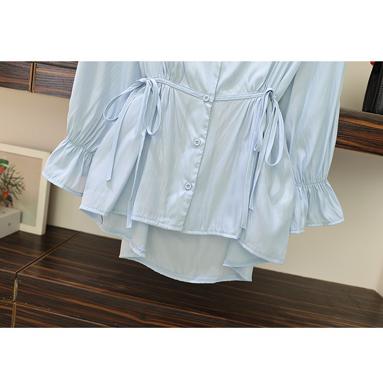 BIGSIZE Áo sơ mi nữ bigsize thắt dây eo AKBS001 beostyle cho người béo mập 55-100kg - Mặc đi tiệc,đi chơi hoặc dạo phố | BigBuy360 - bigbuy360.vn