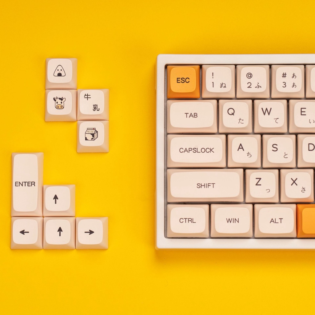 Keycap Honey Milk Profile XDA  cho bàn phím cơ in Dyesub chất liệu PBT