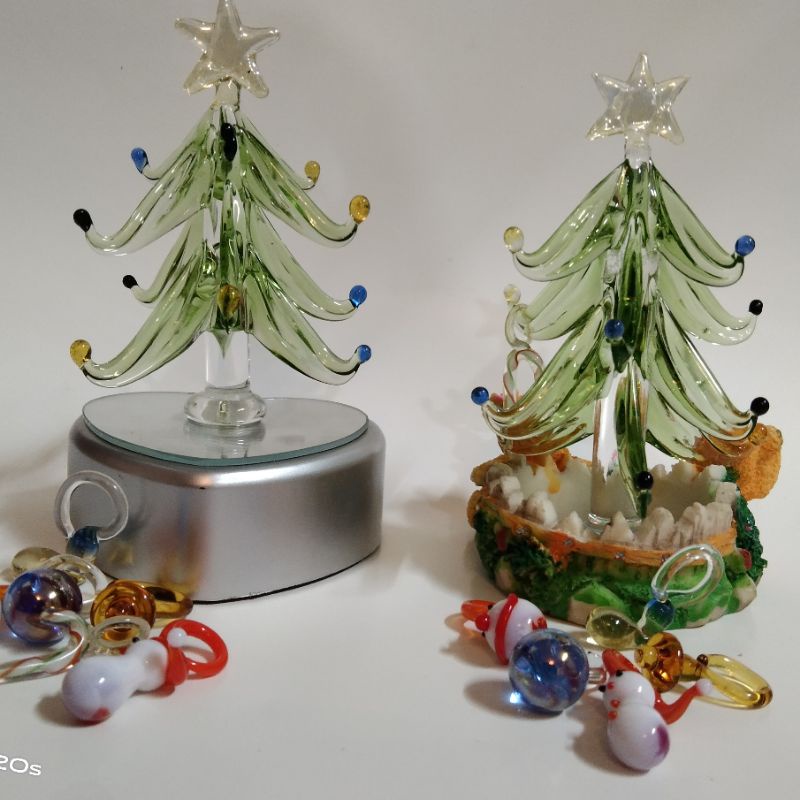 Cây thông thủy tinh trang trí/trưng bày Noel