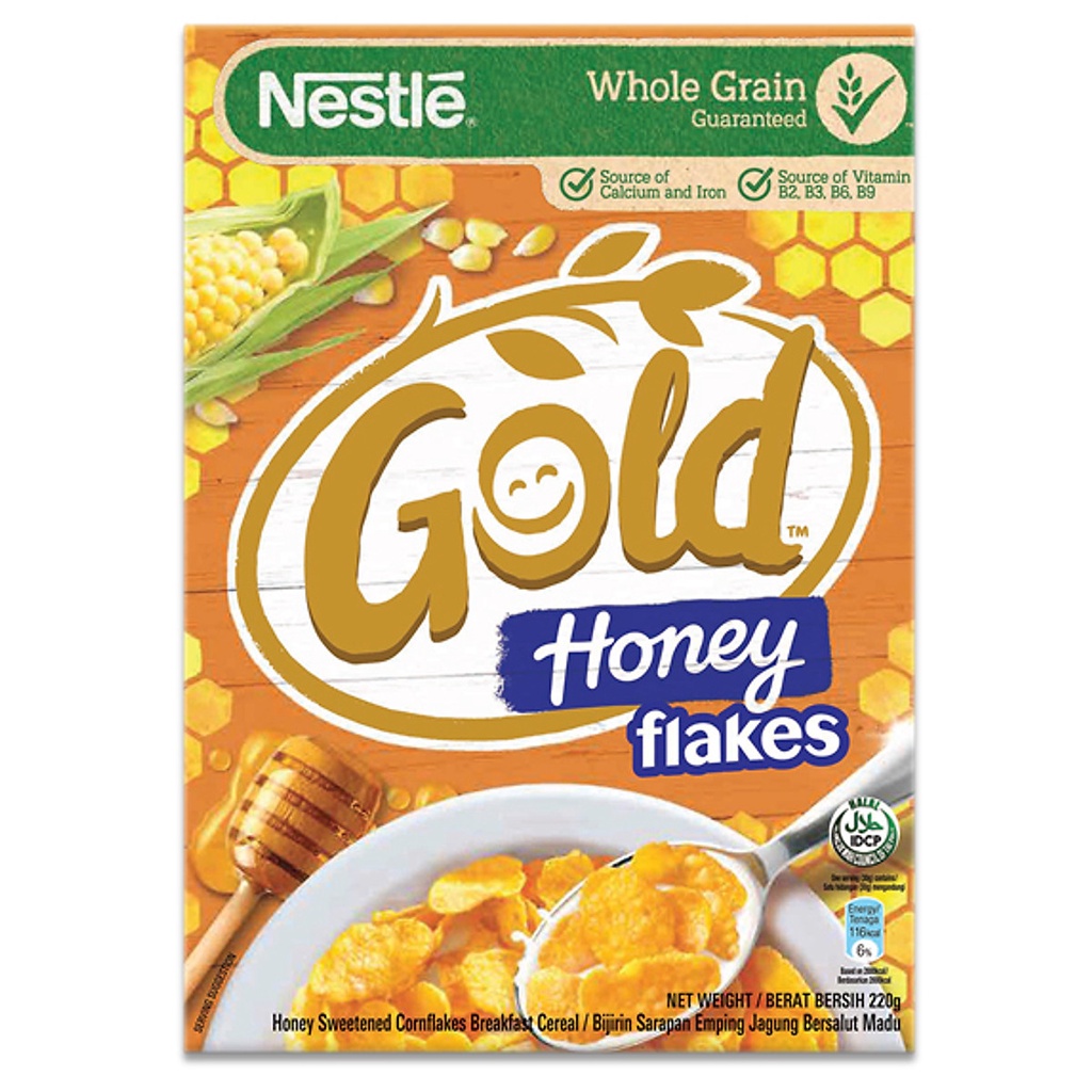 Bánh/ngũ cốc ăn sáng Nestlé Gold Honey Flakes (vị bắp mật ong) - hộp 220/370g