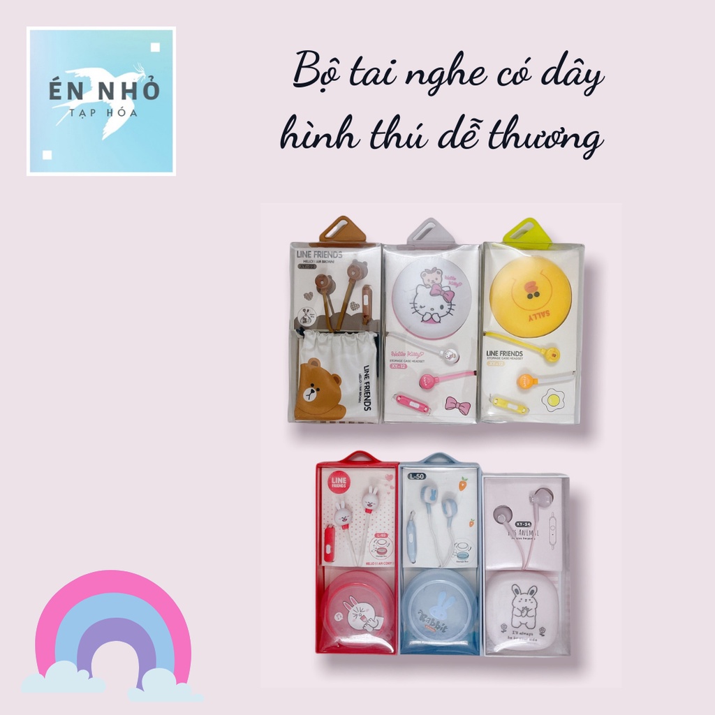 Bộ tai nghe có dây hình thú dễ thương (In - Ear 2021) - Có mic đàm thoại