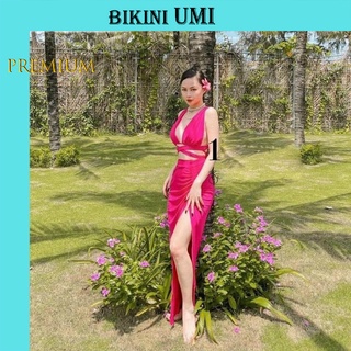 Bikini umi bikini 2 mảnh set 3 món hồng trắng bikini store