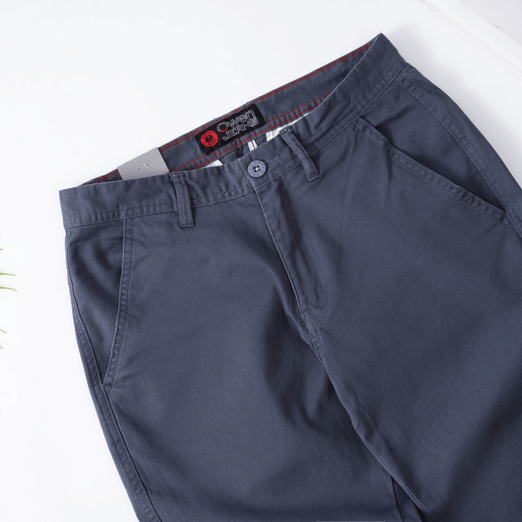 Quần kaki nam OWEN chuẩn hãng màu xám, chất kaki cotton dày dặn, cao cấp, co giãn, form đứng dáng slimfit nhẹ trẻ trung