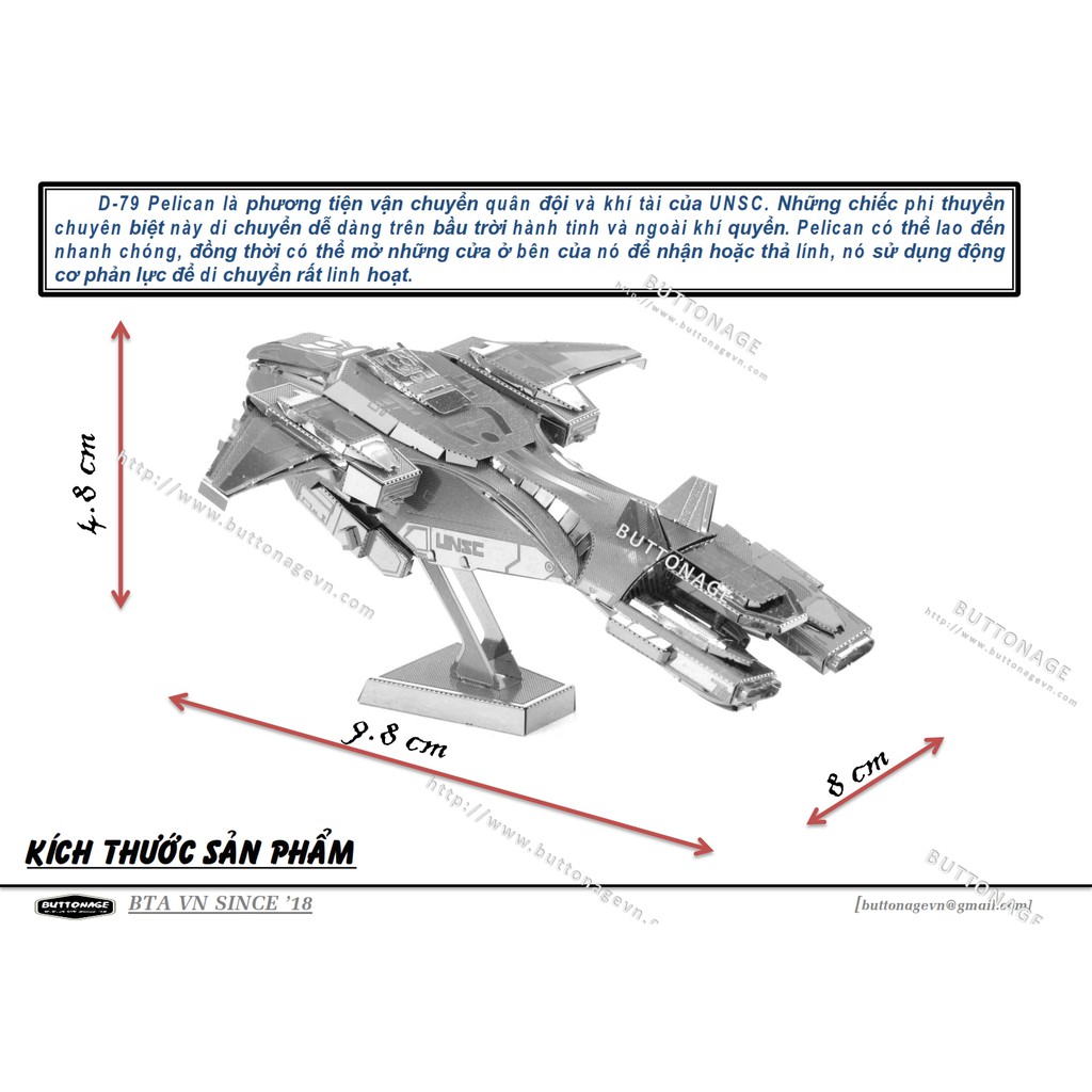 Mô Hình Lắp Ráp 3d Phi Thuyền Vận Tải D-79 Pelican