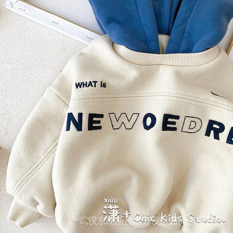 Áo Nỉ Dài Trung Bình Có Mũ Trùm Vải Nỉ Dày Dặn Phong Cách Hàn Quốc Thời Trang Thu Đông Mới Dành Cho Bé Trai Bé Gái @