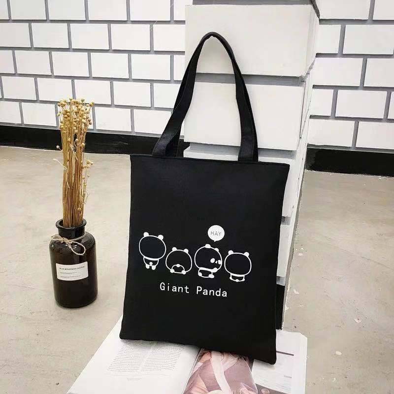 [Spot] Canvas bag tote bag female student shoulder bag bag bag environmental bag shopping bag canvas bag canvas side backpack Korean version of the hand bag