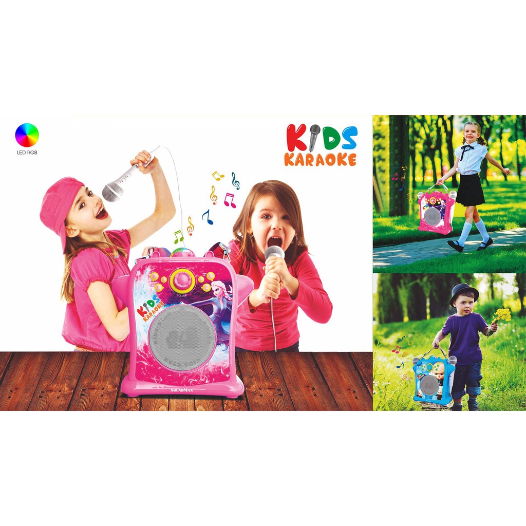 Loa di động Karaoke Soundmax Kids hỗ trợ chơi nhạc từ nhiều nguồn phát