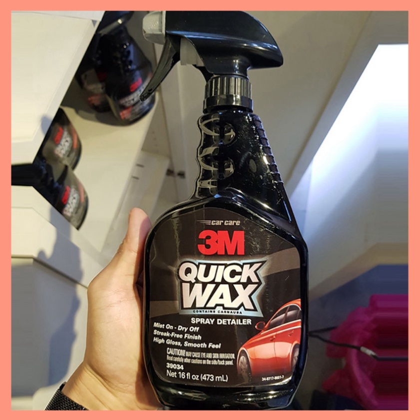 Chai Xịt Tăng Độ Bóng Bề Mặt Sơn Ô Tô Xe Máy 3M 39034 Quick Wash 473ml Làm mới Bề Mặt Xe - Nhập Khẩu 3M USA