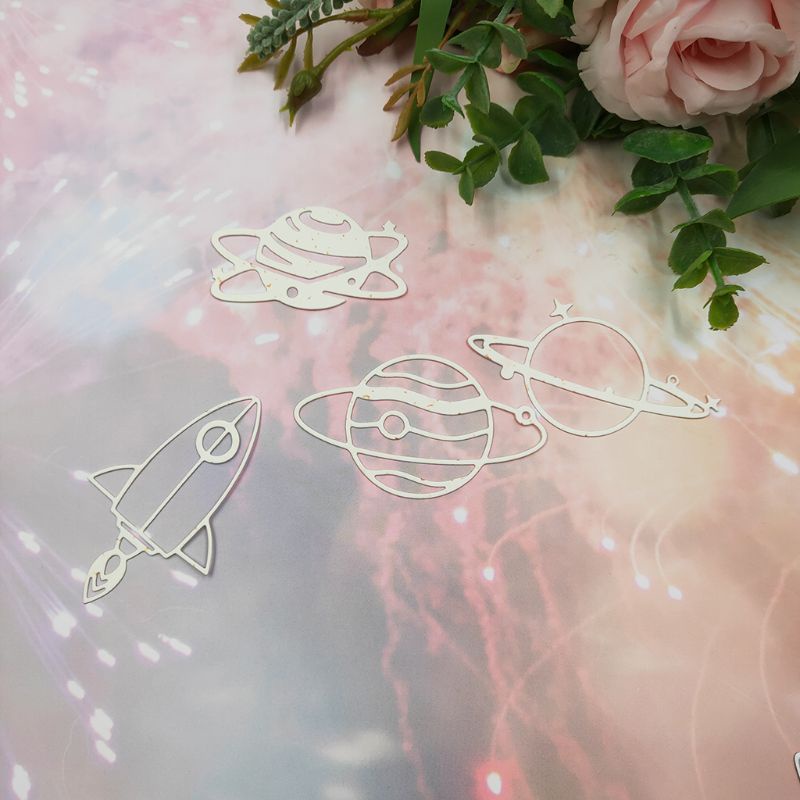 Khuôn Cắt Giấy Làm Từ Kim Loại Hình Hành Tinh Trang Trí Scrapbook