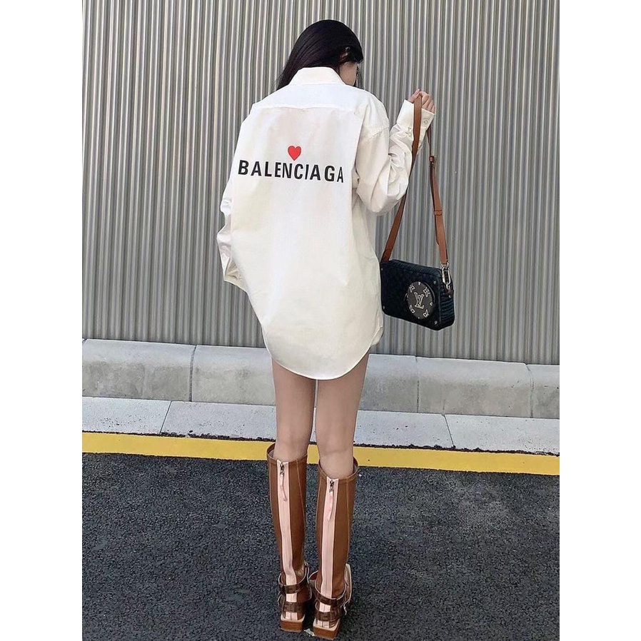 Ellite Áo Sơ Mi Váy BALENCIAGA Trái Tim Thương Hiệu Cao Cấp
