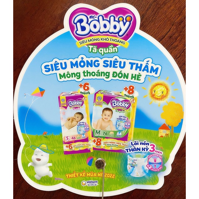 [HÀNG TẶNG 8M L68+8] Tã Quần Bobby Đệm Thấm Lưng Mồ Hôi Size L68 miếng