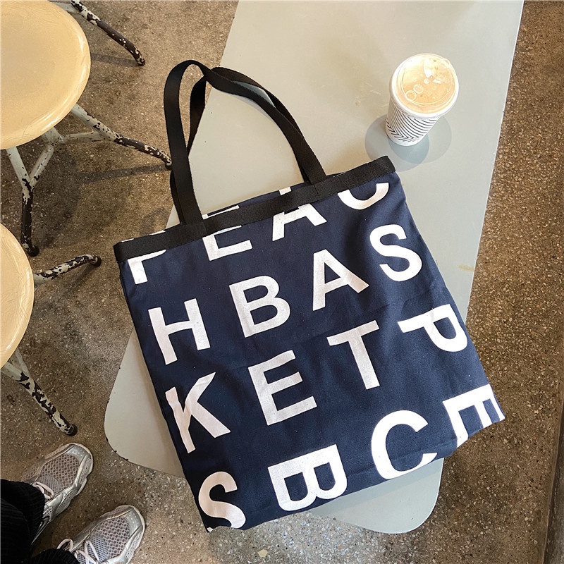 Túi tote Seagloca chất liệu canvas cỡ lớn phù hợp mua sắm