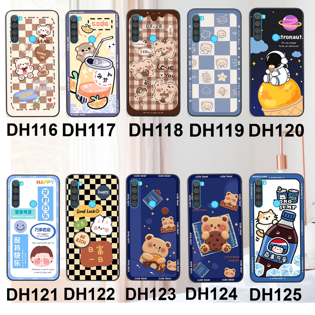 Ốp lưng Xiaomi REDMI NOTE 8 in hình 3D GẤU cute be@r, soda, happy day cực hot ,thời thượng