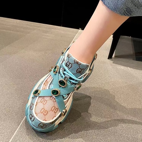 Giày Đế Dày Tăng 8cm giày sneaker nữ Bề mặt lưới thoáng khí giày thể thao nữ Bách đáp thoải mái giày đế cao nữ