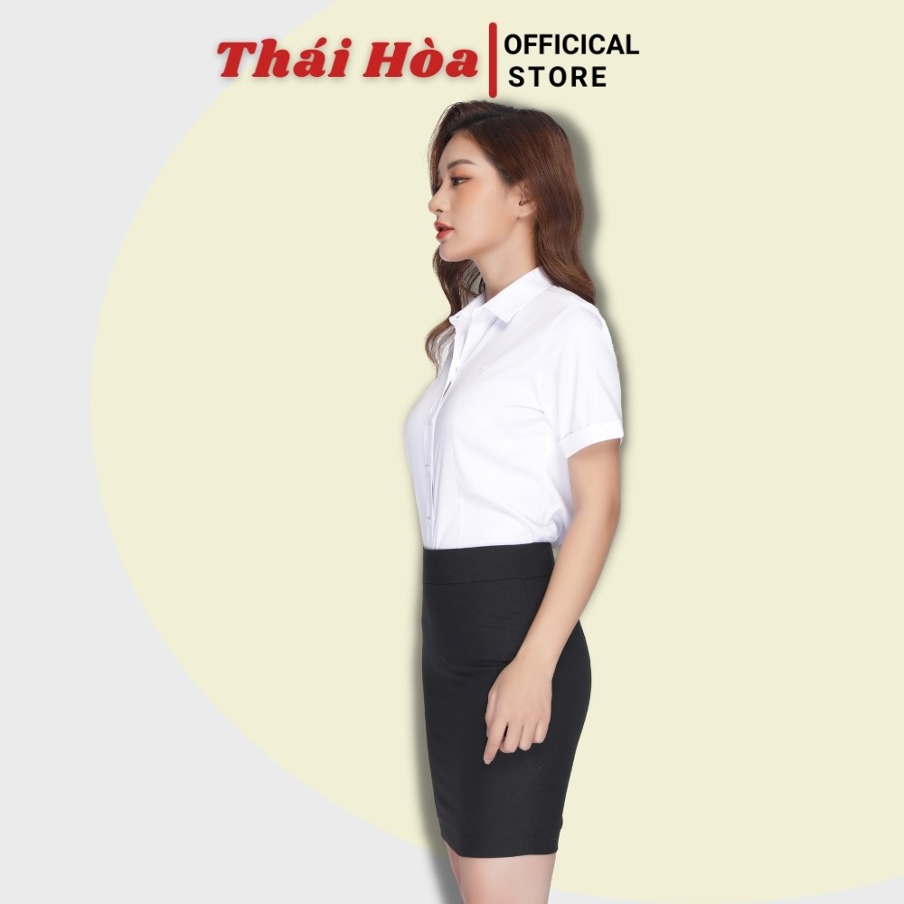 Áo sơ mi nữ công sở ngắn tay sợi tre Thái Hoà các màu ASW0301-R10 | BigBuy360 - bigbuy360.vn