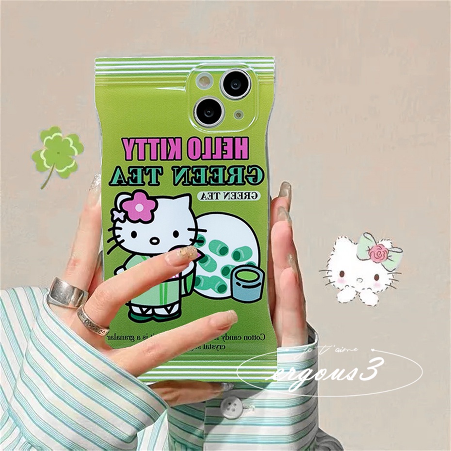 Ốp Điện Thoại Mềm Màu Kẹo Hình Mèo Kitty Cho iPhone 14 13 12 11 Pro Max SE2020 X XR Xs Max 7 8 6 6s Plus