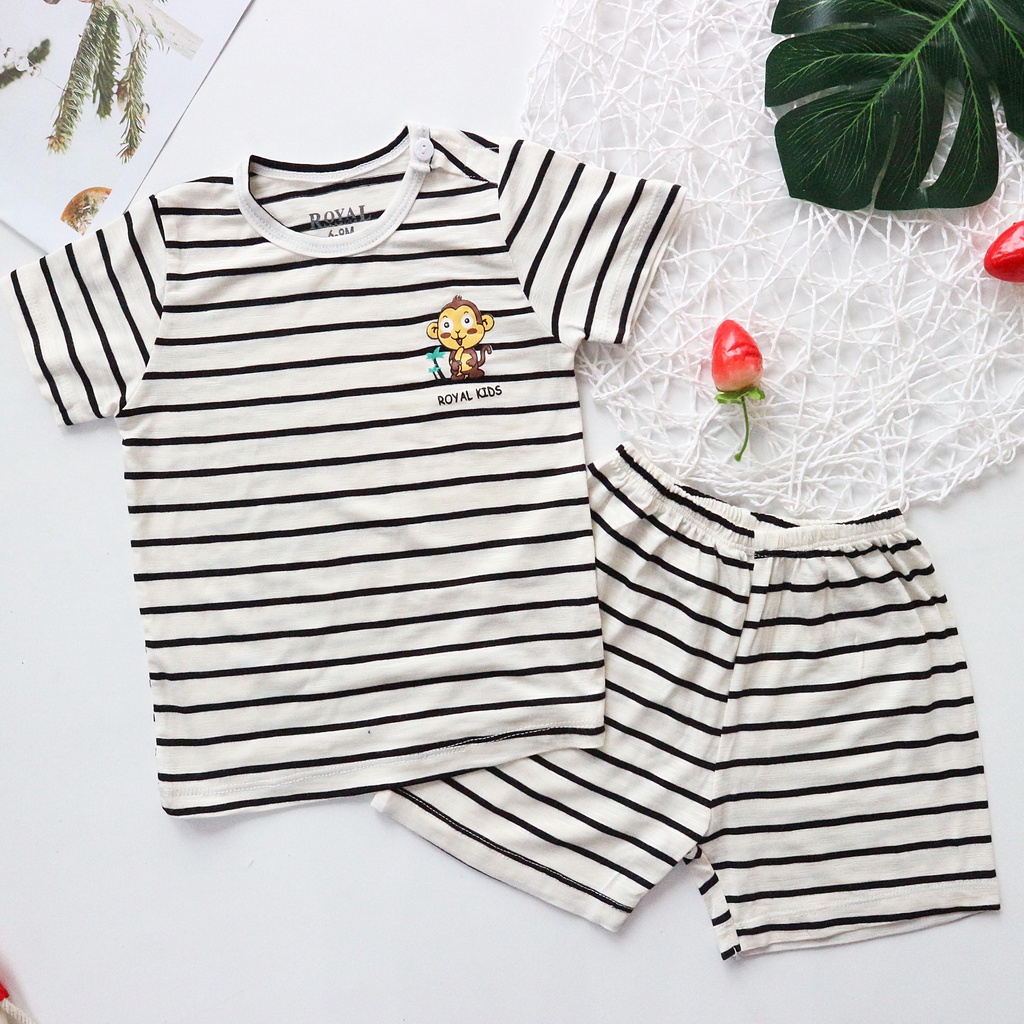 Bộ thun cotton lụa cộc tay cho Bé màu tím( 6 -19kg)