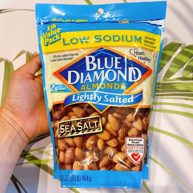 Hạt Hạnh Nhân Rang Muối Blue Diamond Almonds Roasted Salted 454gr